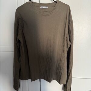 Zara Olive Green Long Sleeve Shirt